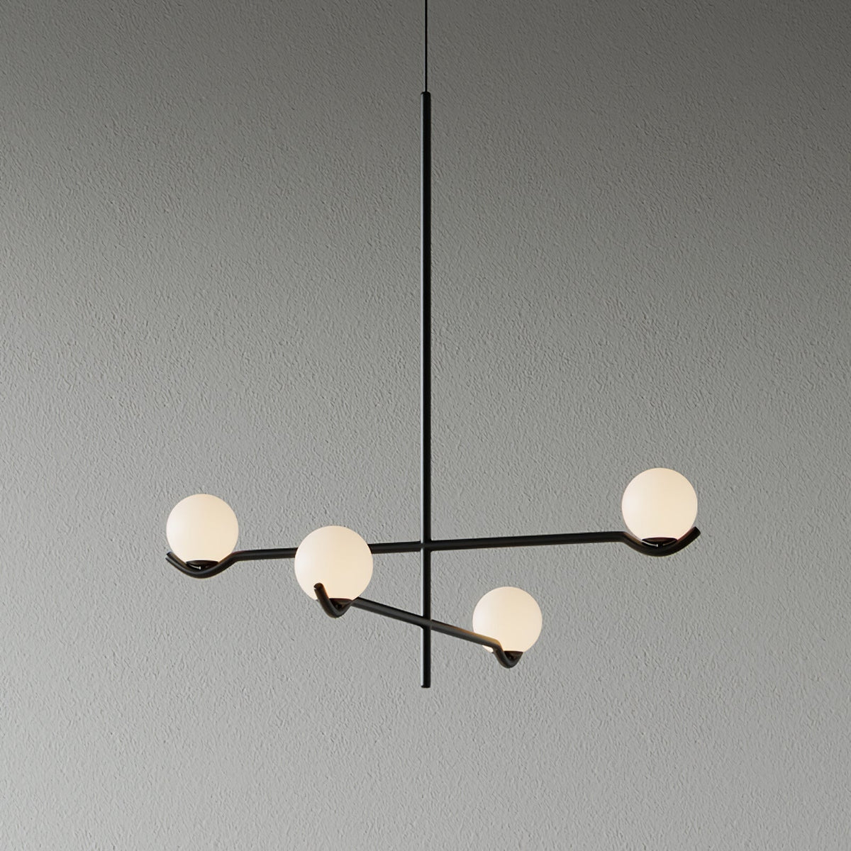 Elvian Kroonluchter Witte bollen messing Minimalistisch