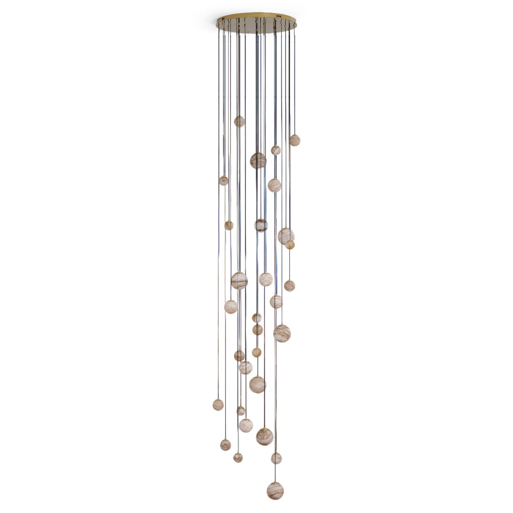 Sultana kroonluchter albast Cluster Orb Cascade