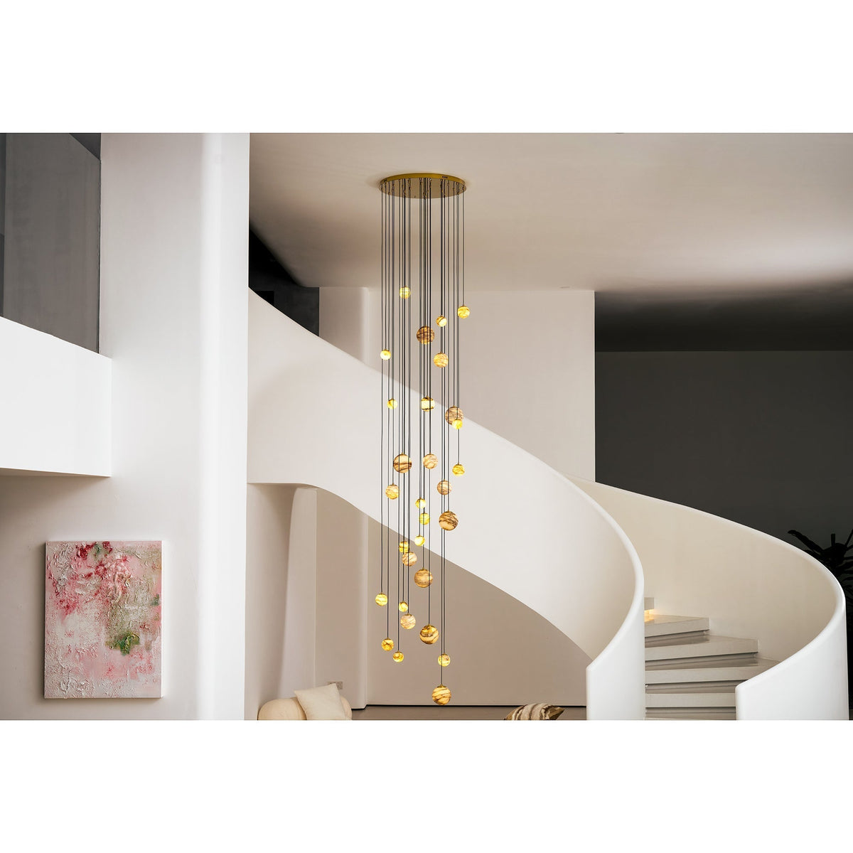 Sultana kroonluchter albast Cluster Orb Cascade