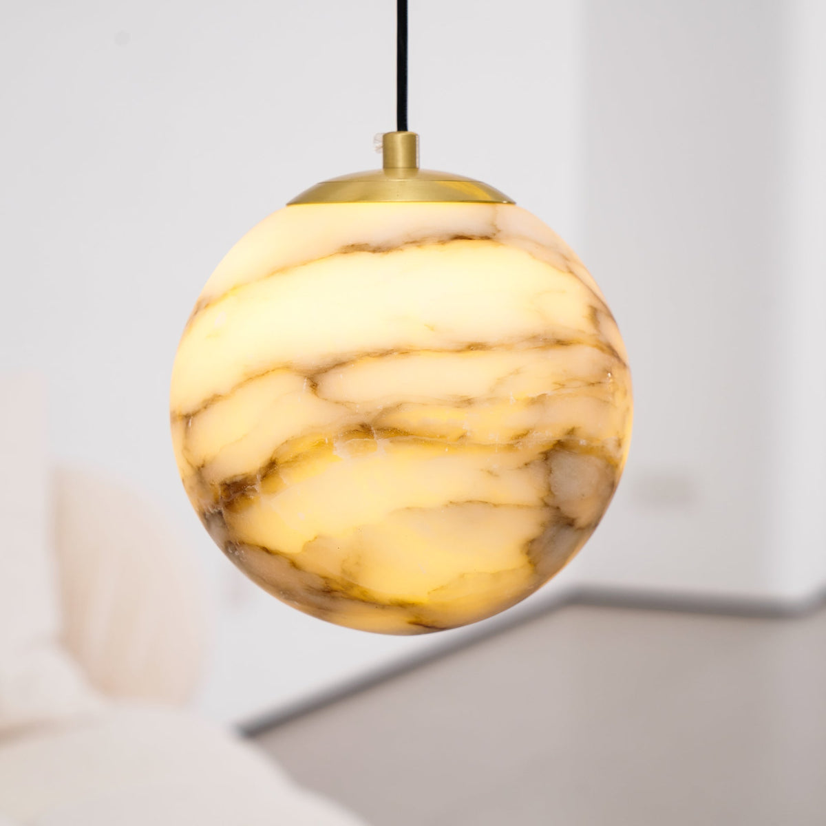 Sultana kroonluchter albast Cluster Orb Cascade