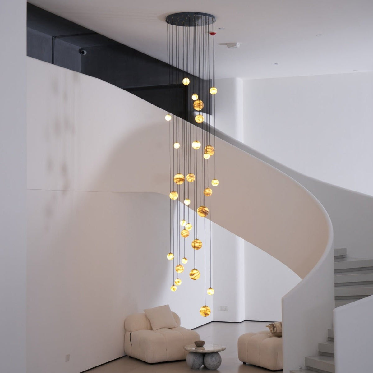 LUX Albast Cluster Kroonluchter Trap