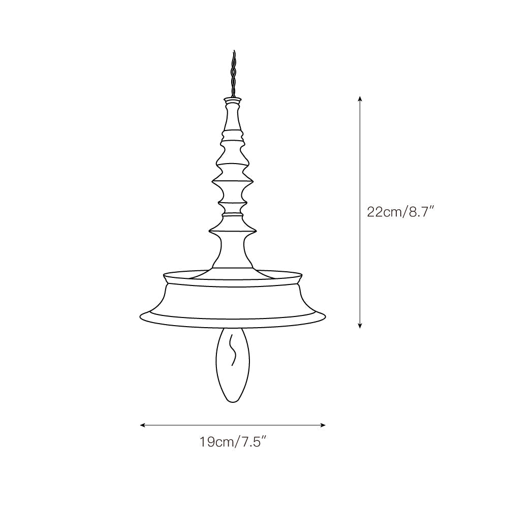 Teriinise hanglamp van walnoothout