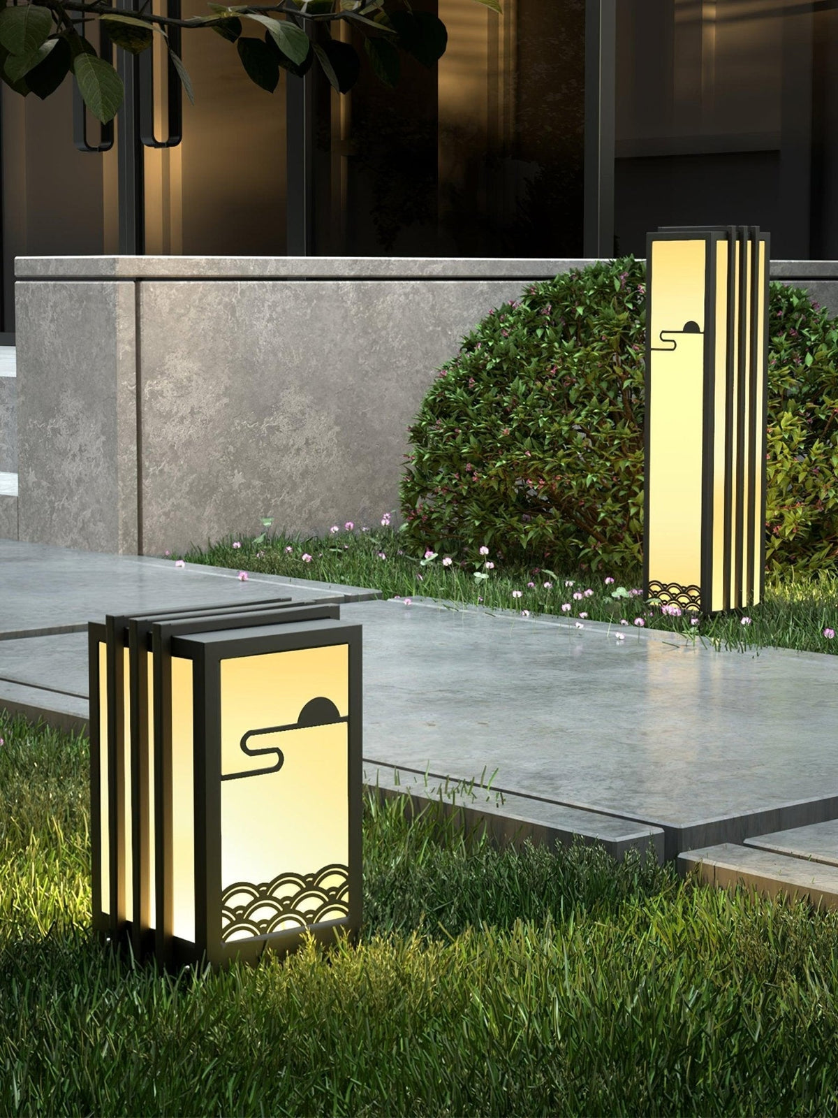 Rivenena buitenverlichting rechthoekig zonsondergangpatroon minimalistisch voor tuin