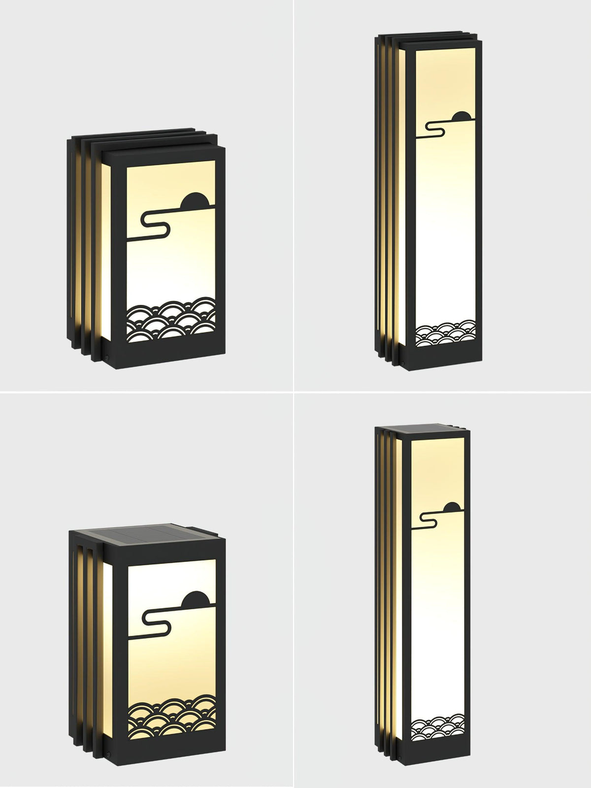 Rivenena buitenverlichting rechthoekig zonsondergangpatroon minimalistisch voor tuin
