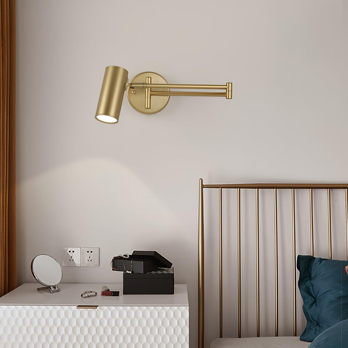Auraelle wandlamp messing Schuifarm Verstelbaar