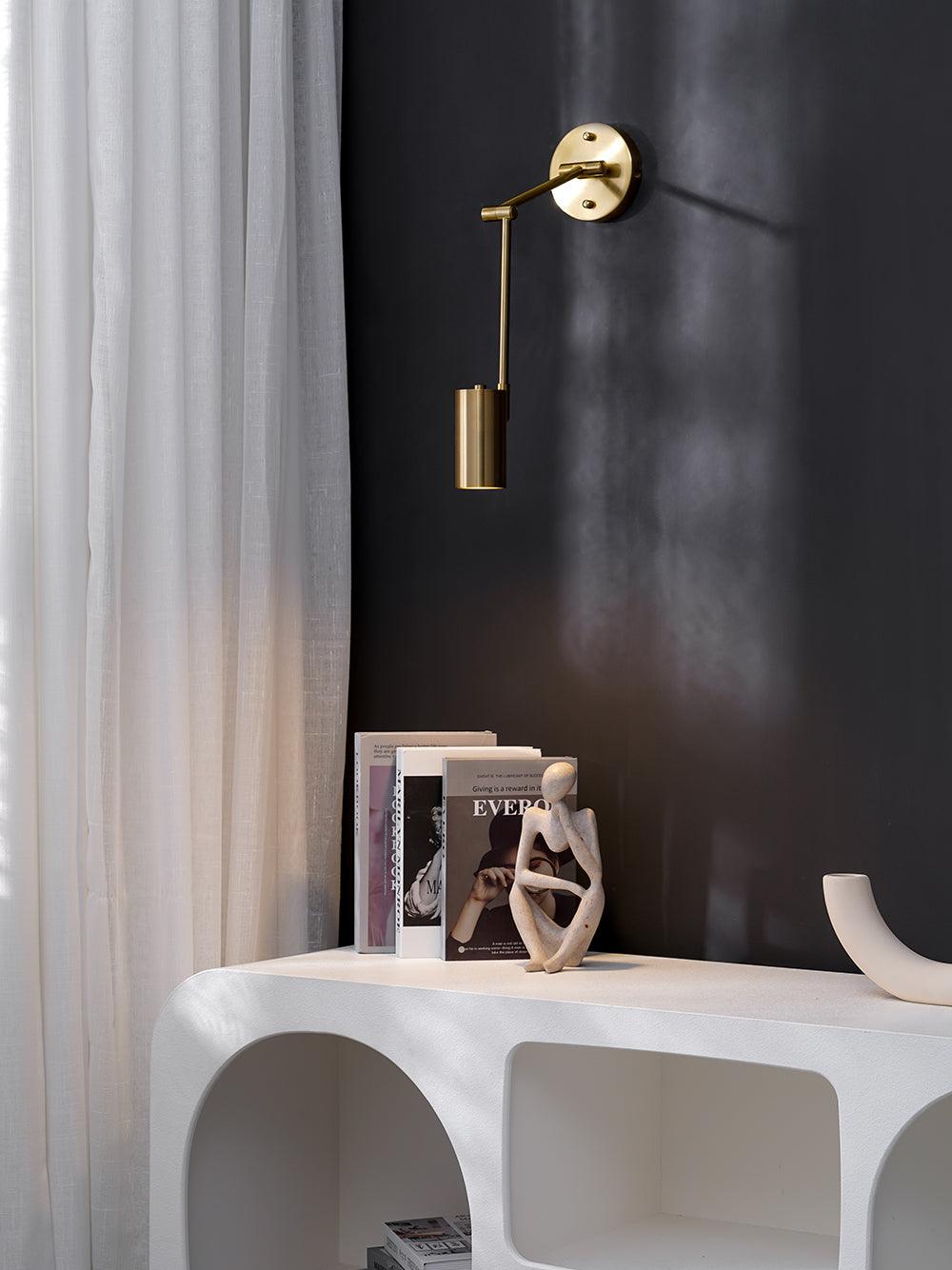 Auraelle wandlamp messing Schuifarm Verstelbaar