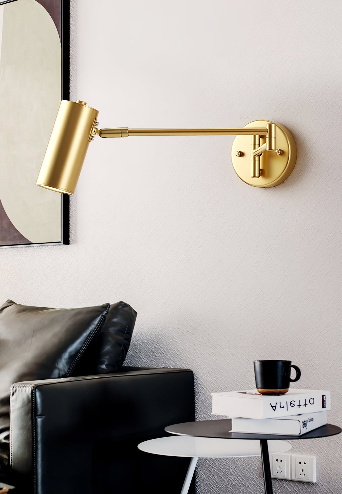 Auraelle wandlamp messing Schuifarm Verstelbaar