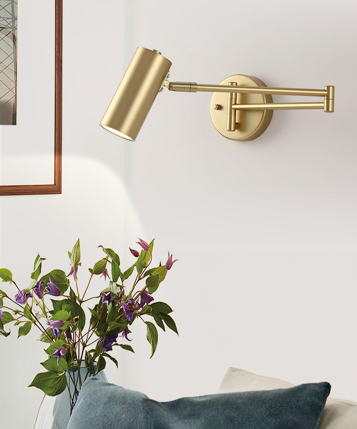 Auraelle wandlamp messing Schuifarm Verstelbaar
