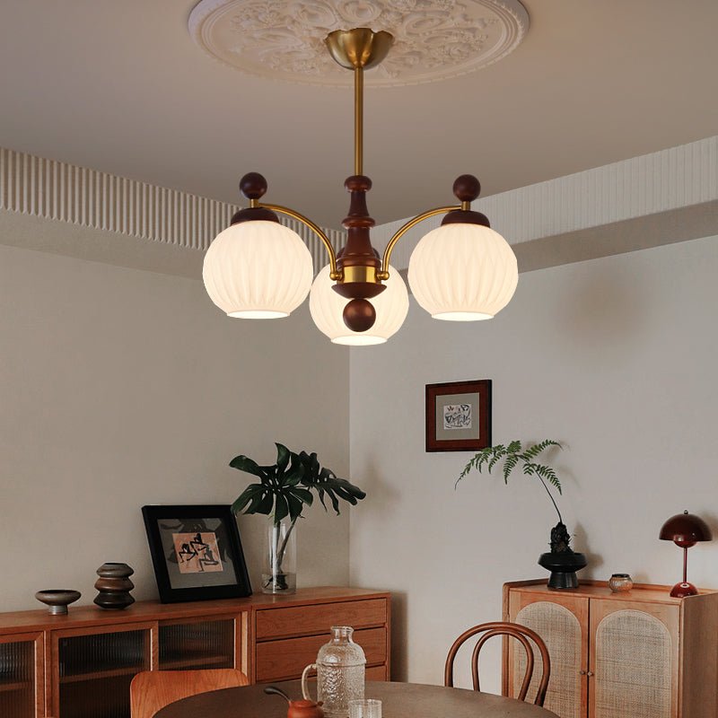 Vedoror Traditionele Klassieke Orb Houten glas Kroonluchter