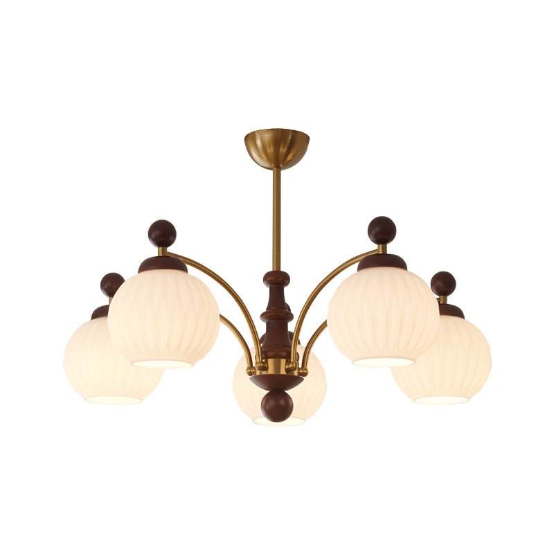 Vedoror Traditionele Klassieke Orb Houten glas Kroonluchter