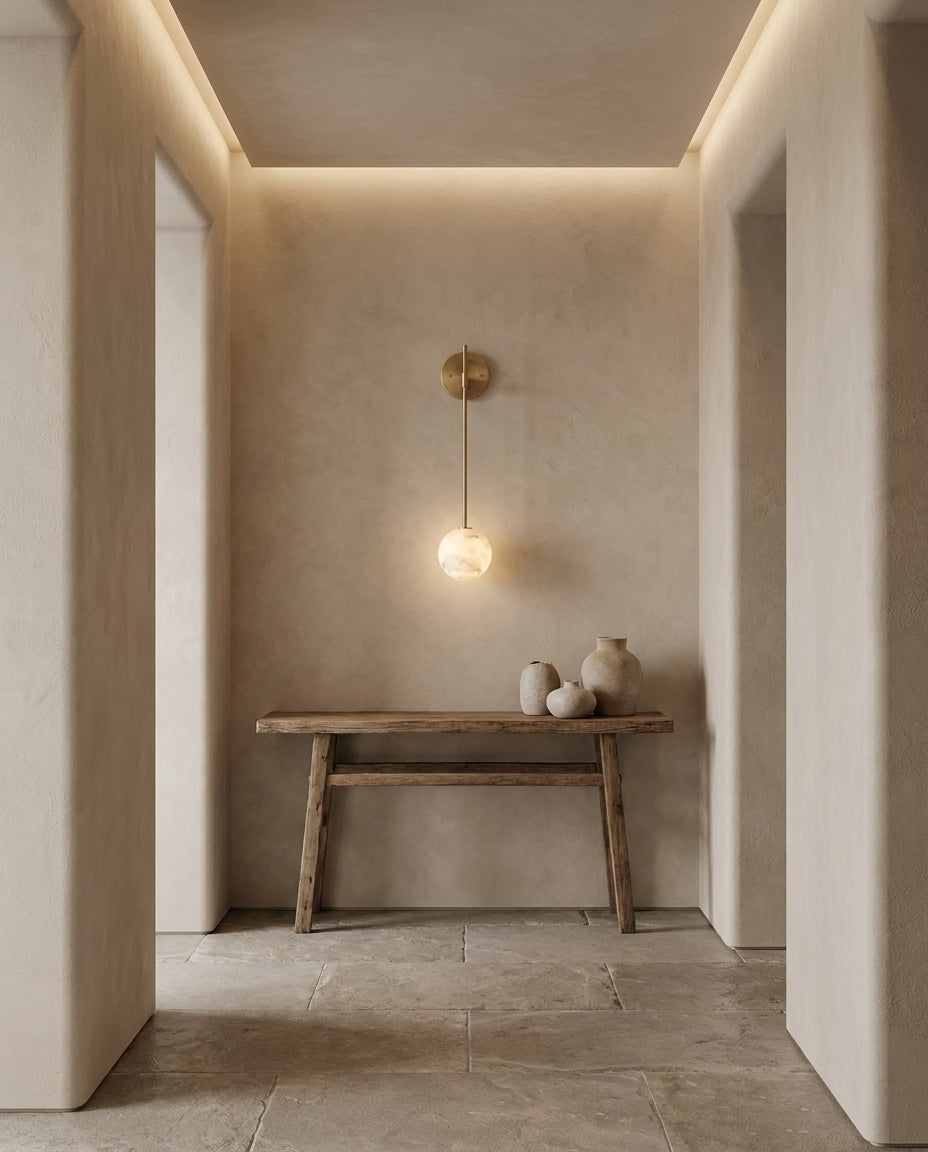 Staverncombe Albasten wandlamp