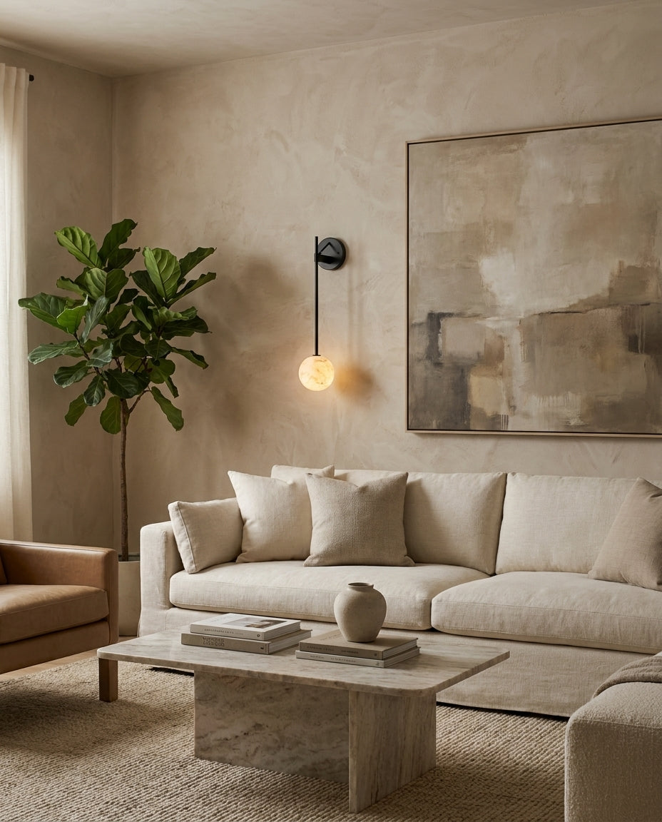 Staverncombe Albasten wandlamp