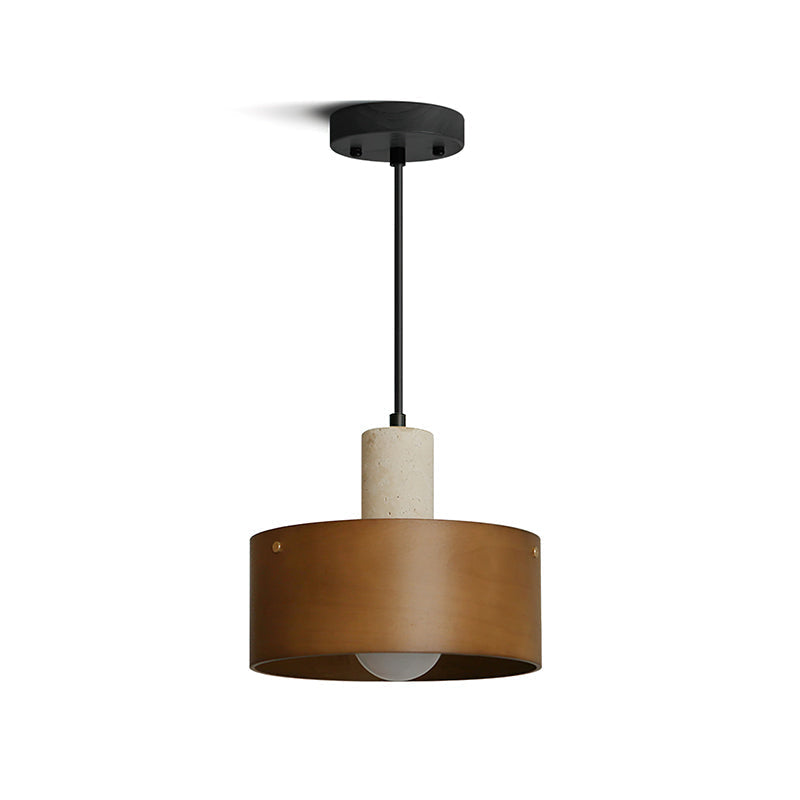 Orelorise hanglamp in walnootkleur en beige