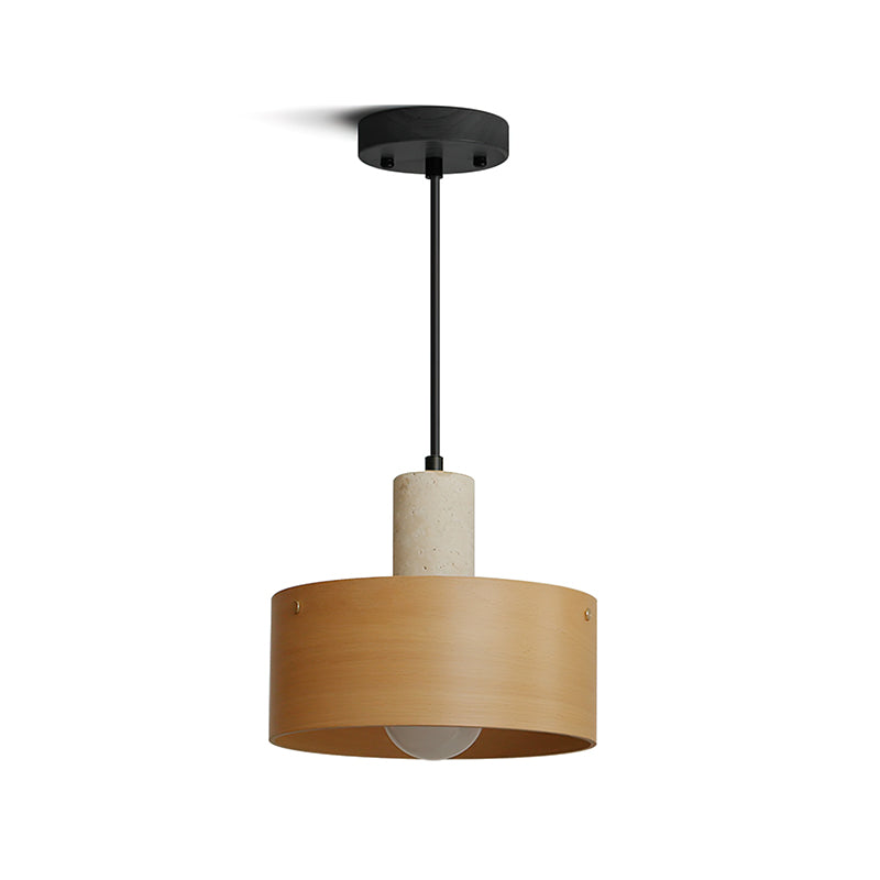 Orelorise hanglamp in walnootkleur en beige