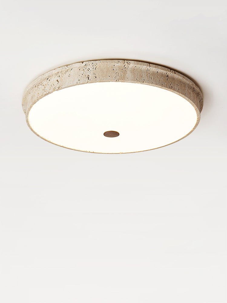 Seriraine plafondlamp met geel travertin