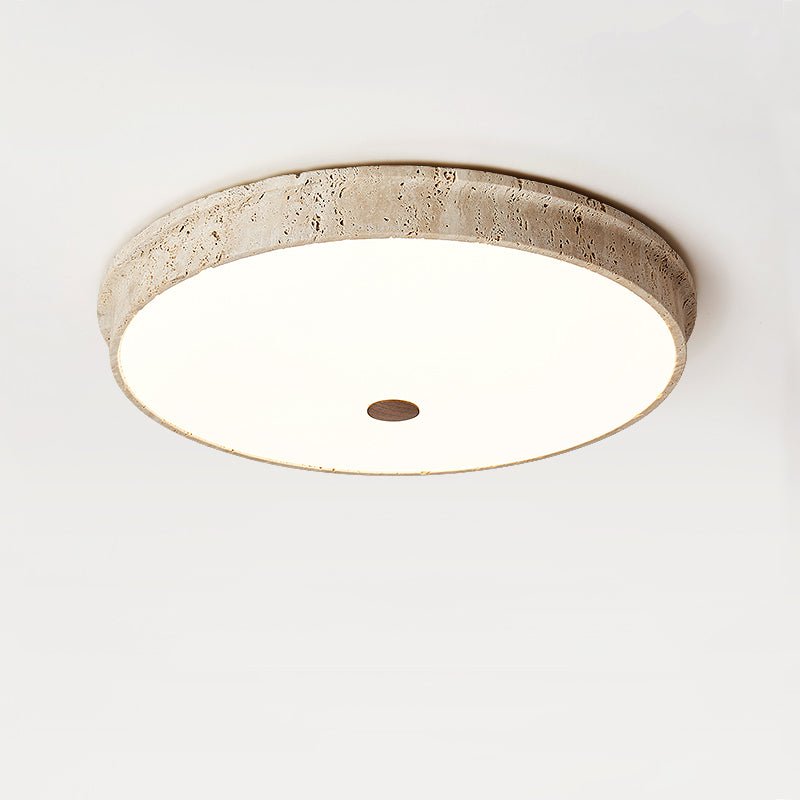 Seriraine plafondlamp met geel travertin
