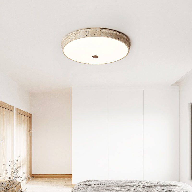 Seriraine plafondlamp met geel travertin