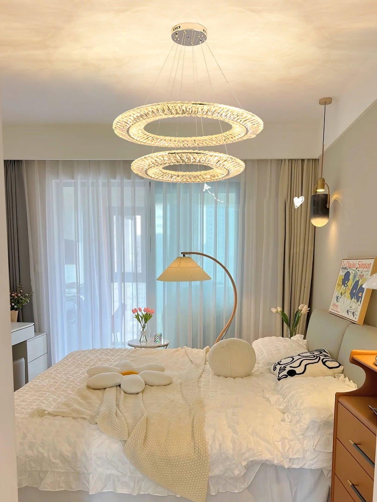 Tev Geometric kroonluchter met kristallen LED elegant