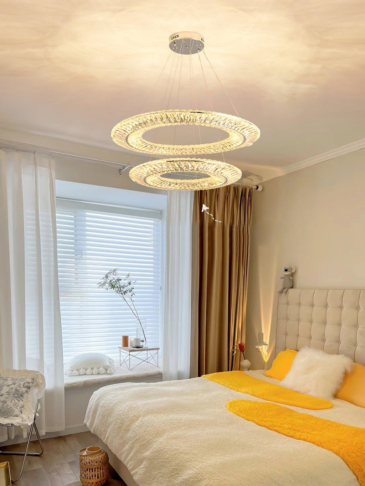 Tev Geometric kroonluchter met kristallen LED elegant