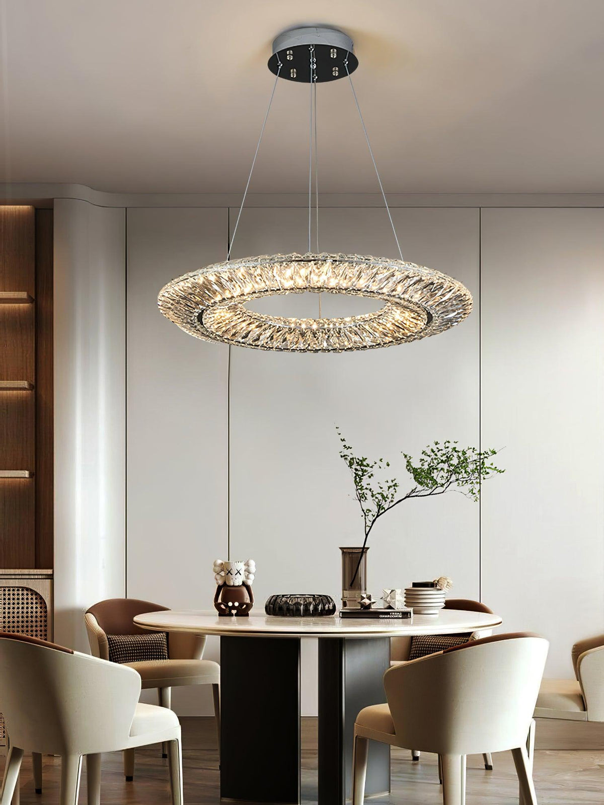 Tev Geometric kroonluchter met kristallen LED elegant