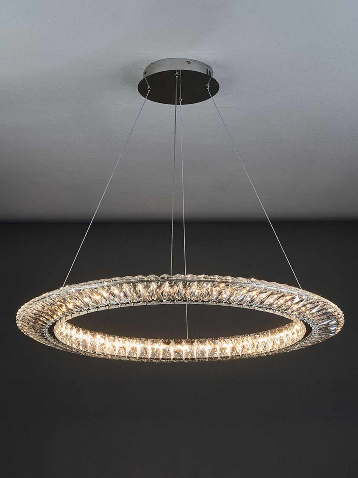 Tev Geometric kroonluchter met kristallen LED elegant