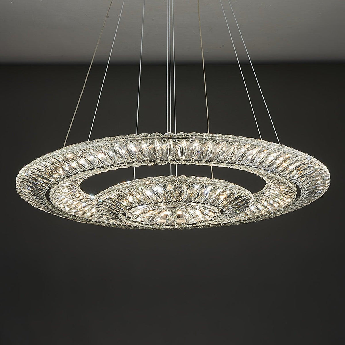 Tev Geometric kroonluchter met kristallen LED elegant