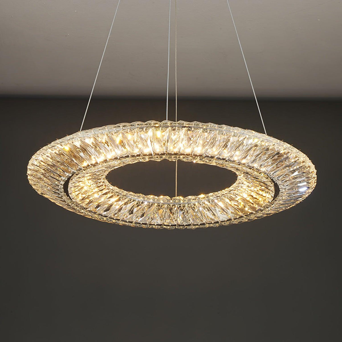 Tev Geometric kroonluchter met kristallen LED elegant