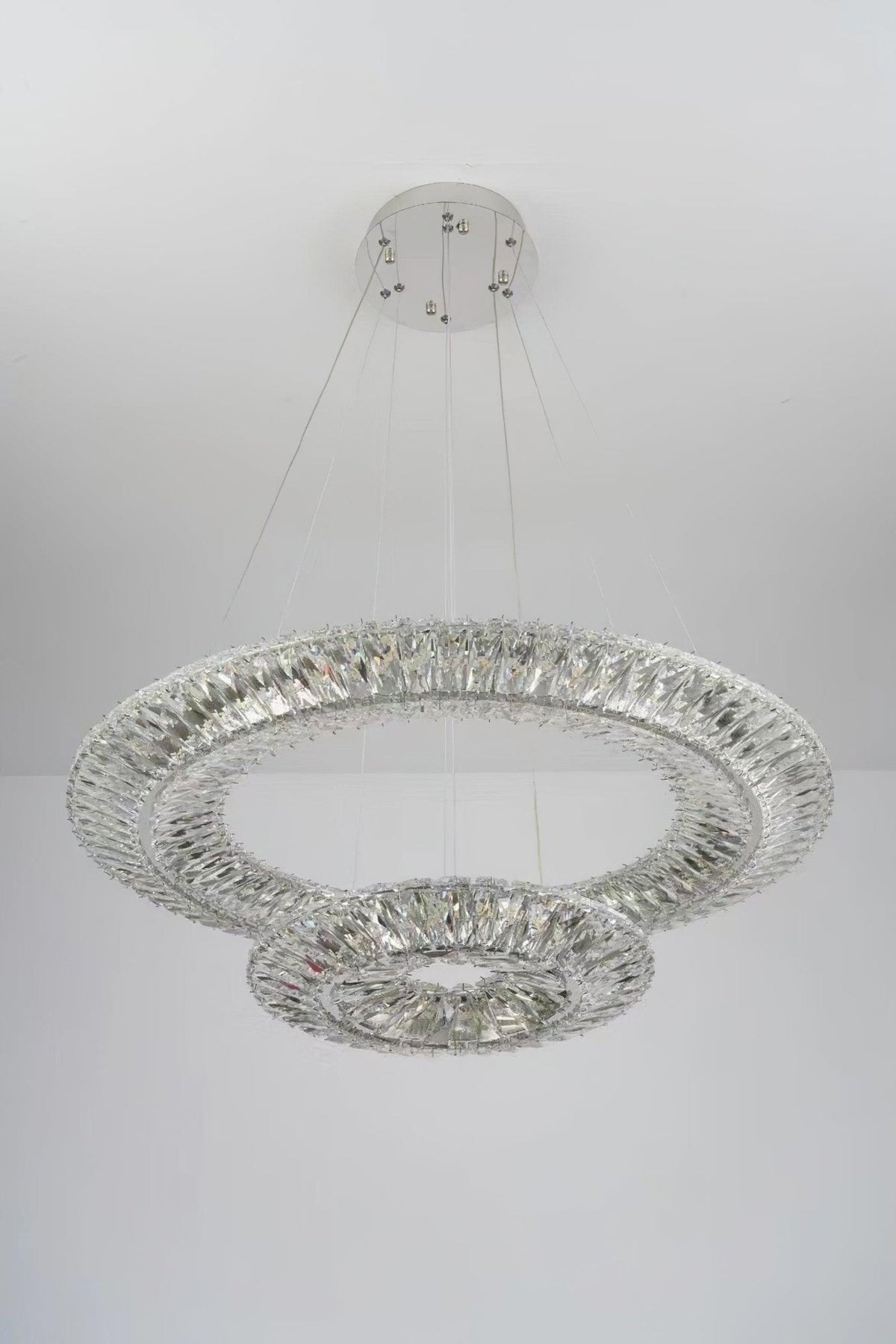 Tev Geometric kroonluchter met kristallen LED elegant
