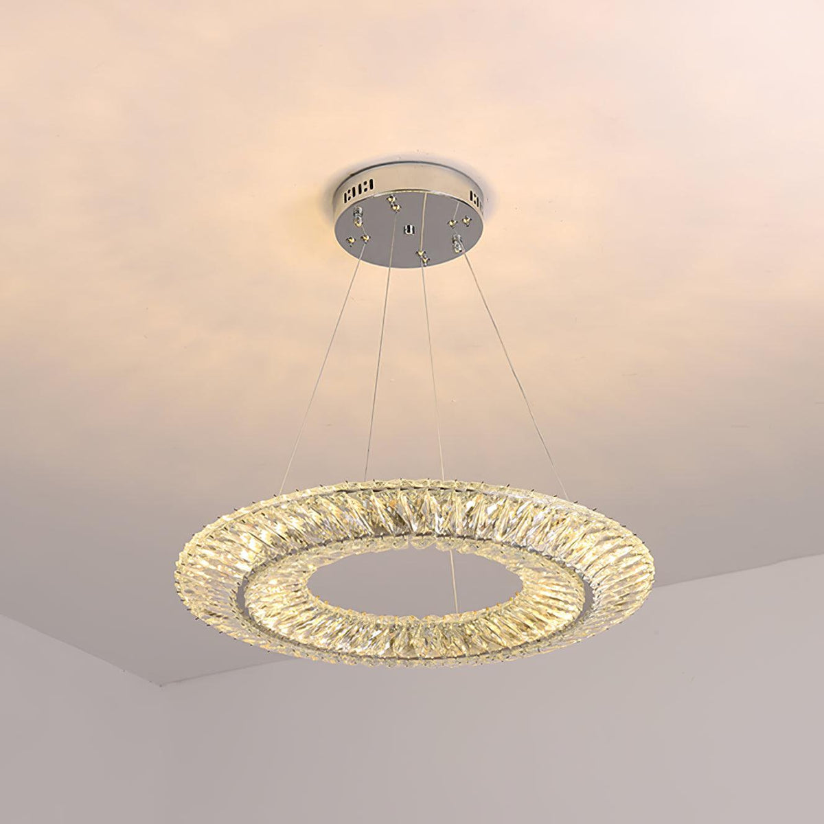 Tev Geometric kroonluchter met kristallen LED elegant