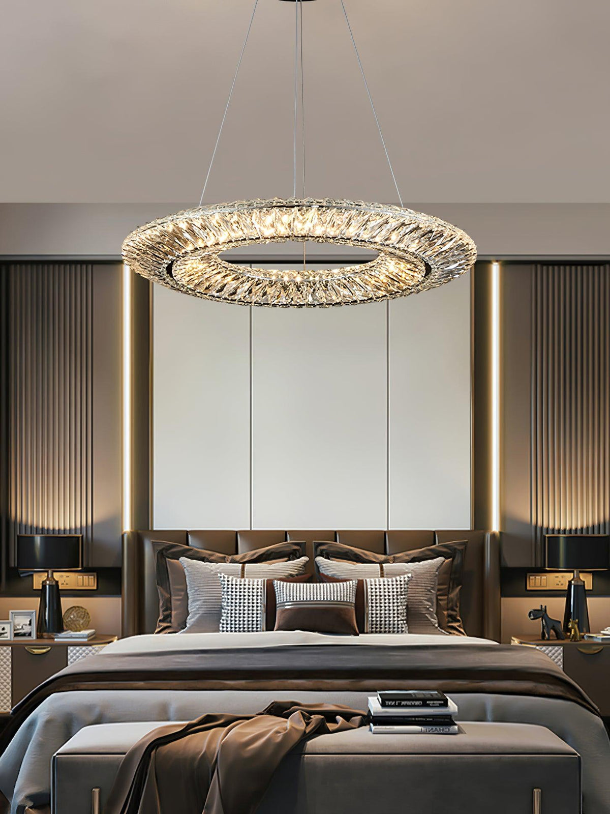Tev Geometric kroonluchter met kristallen LED elegant