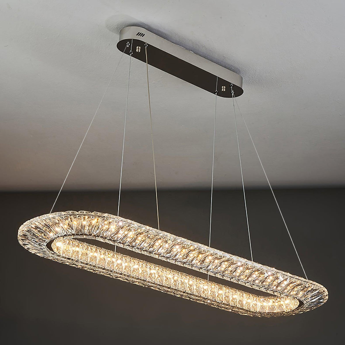 Tev Geometric kroonluchter met kristallen LED elegant