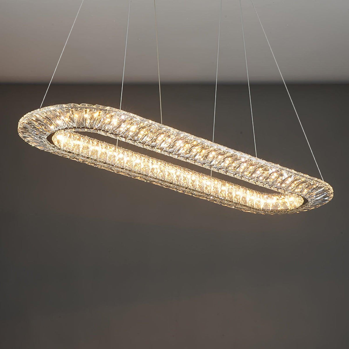 Tev Geometric kroonluchter met kristallen LED elegant