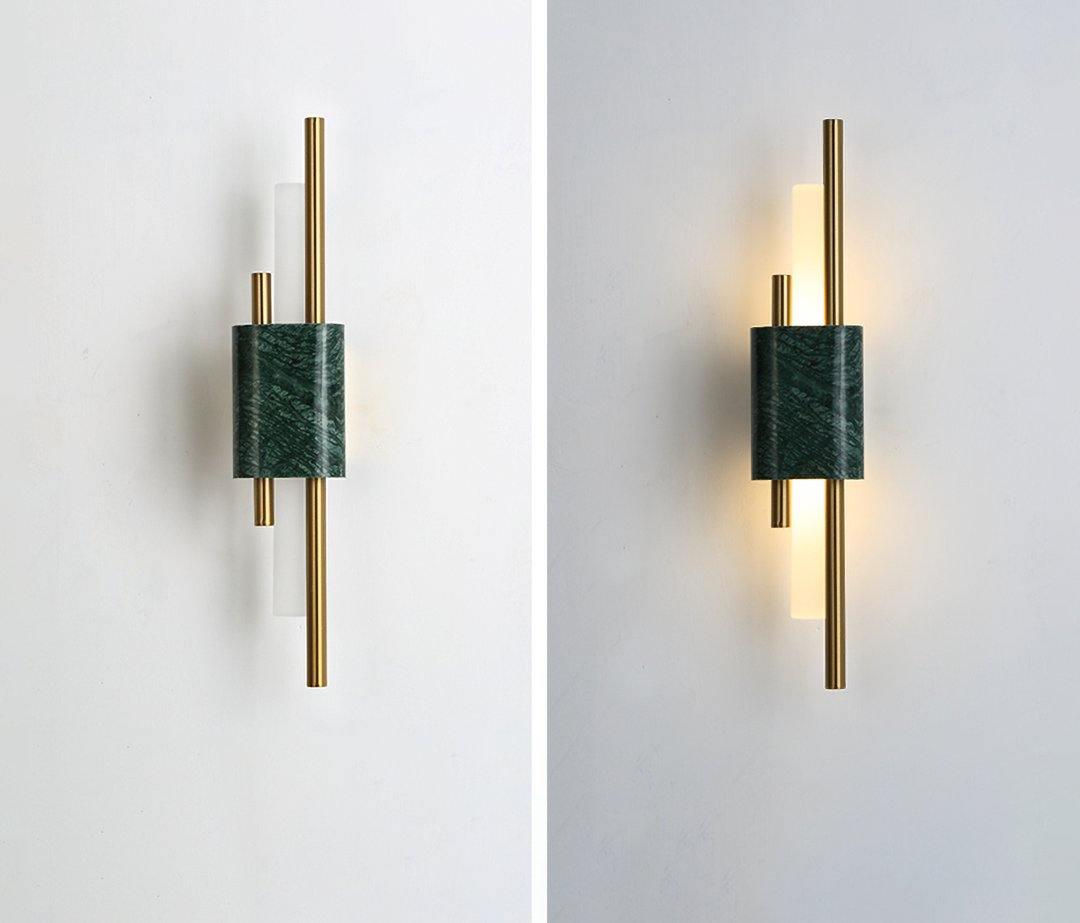 Evely Premium Noordse kunst wandlamp met marmer, met stekker