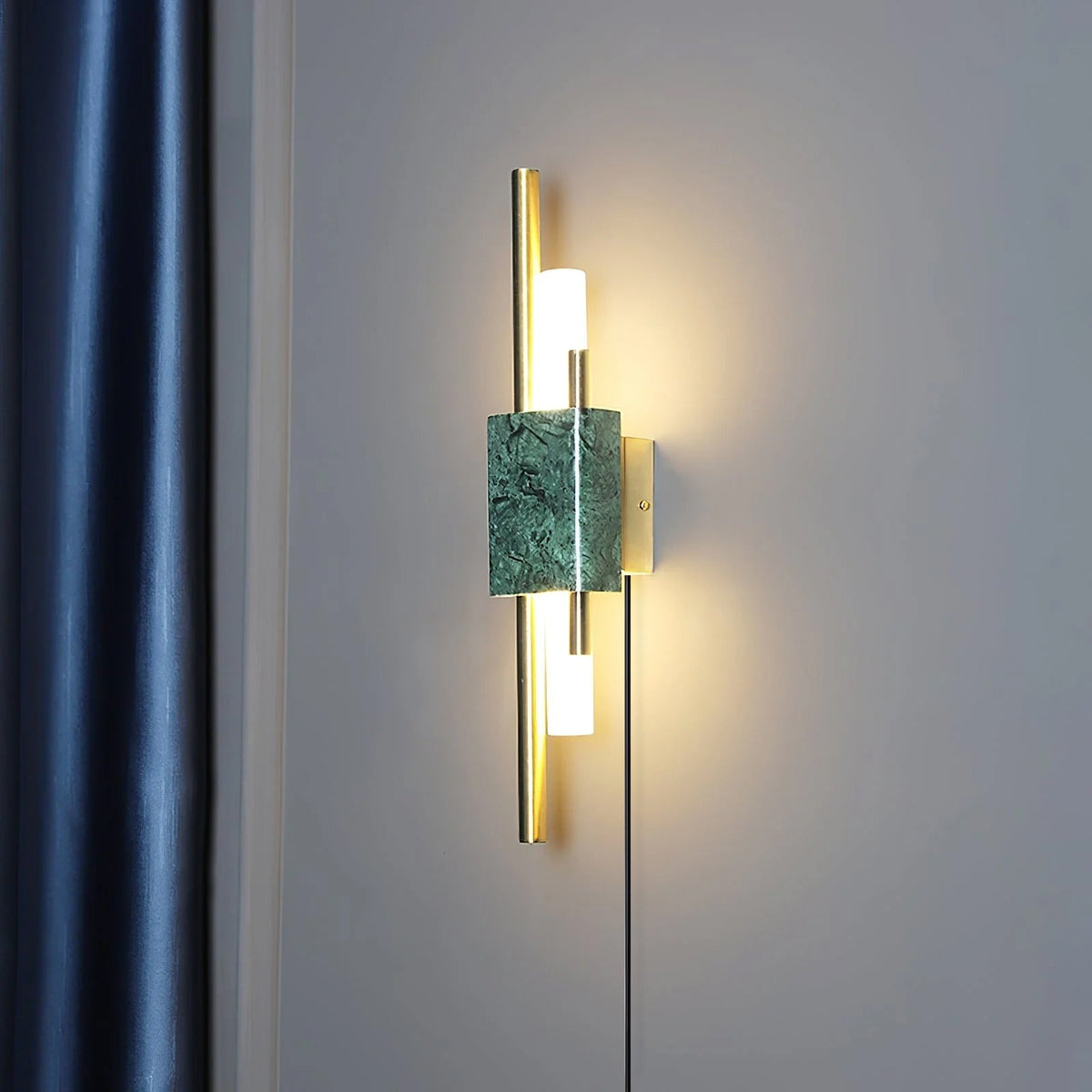 Evely Premium Noordse kunst wandlamp met marmer, met stekker