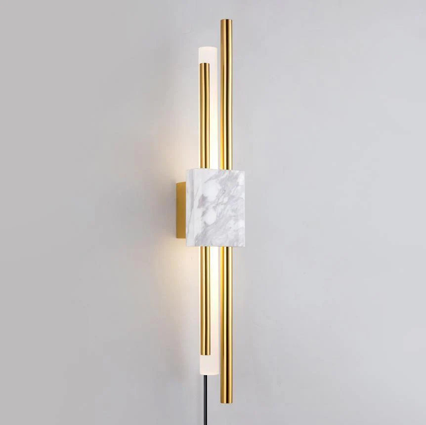 Evely Premium Noordse kunst wandlamp met marmer, met stekker
