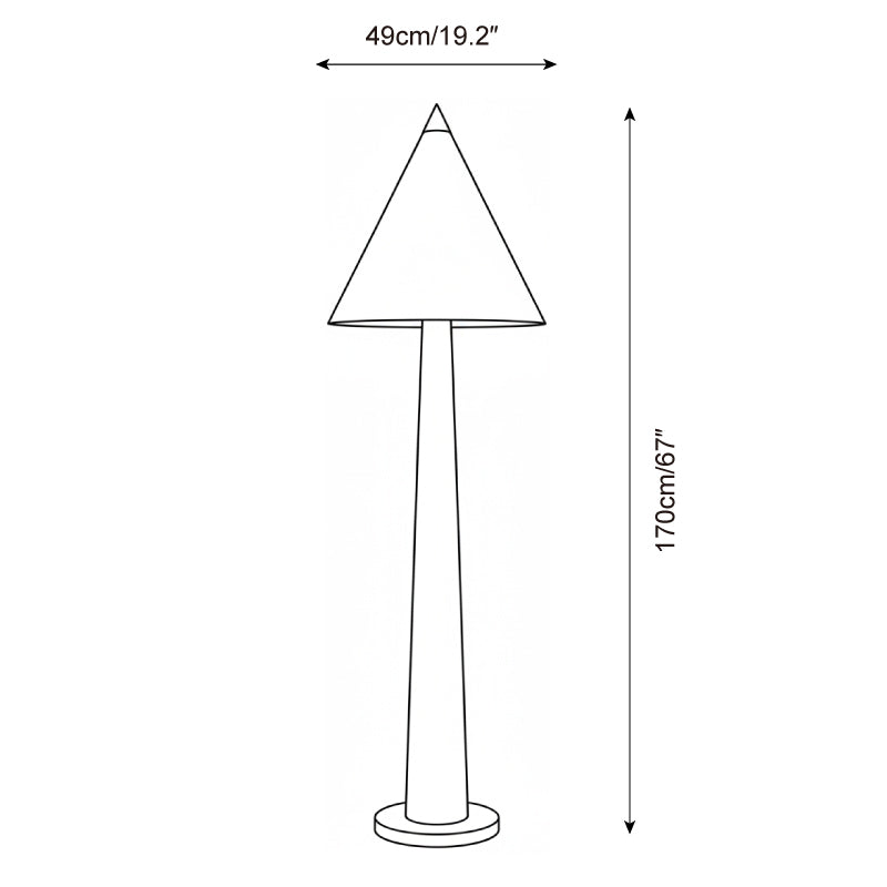 Cone-Gable vloerlamp in walnootkleur