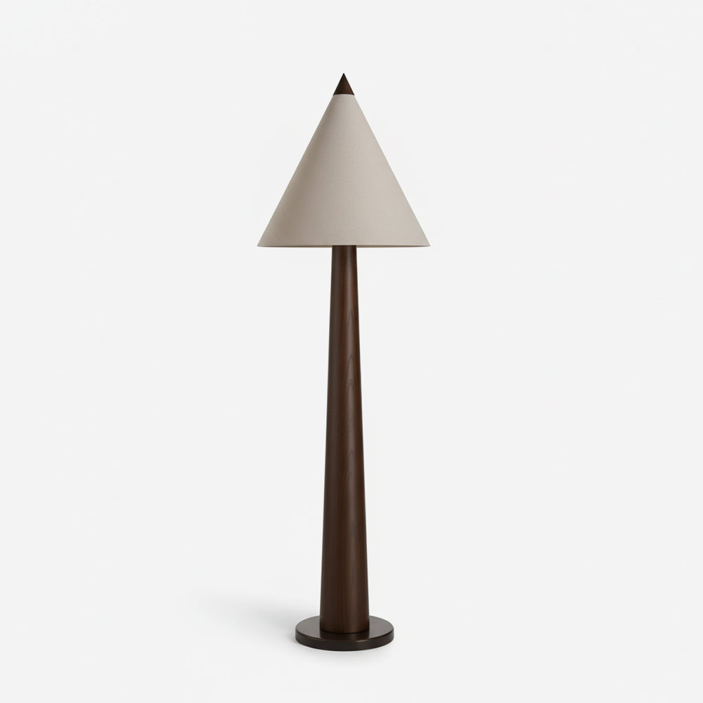 Cone-Gable vloerlamp in walnootkleur