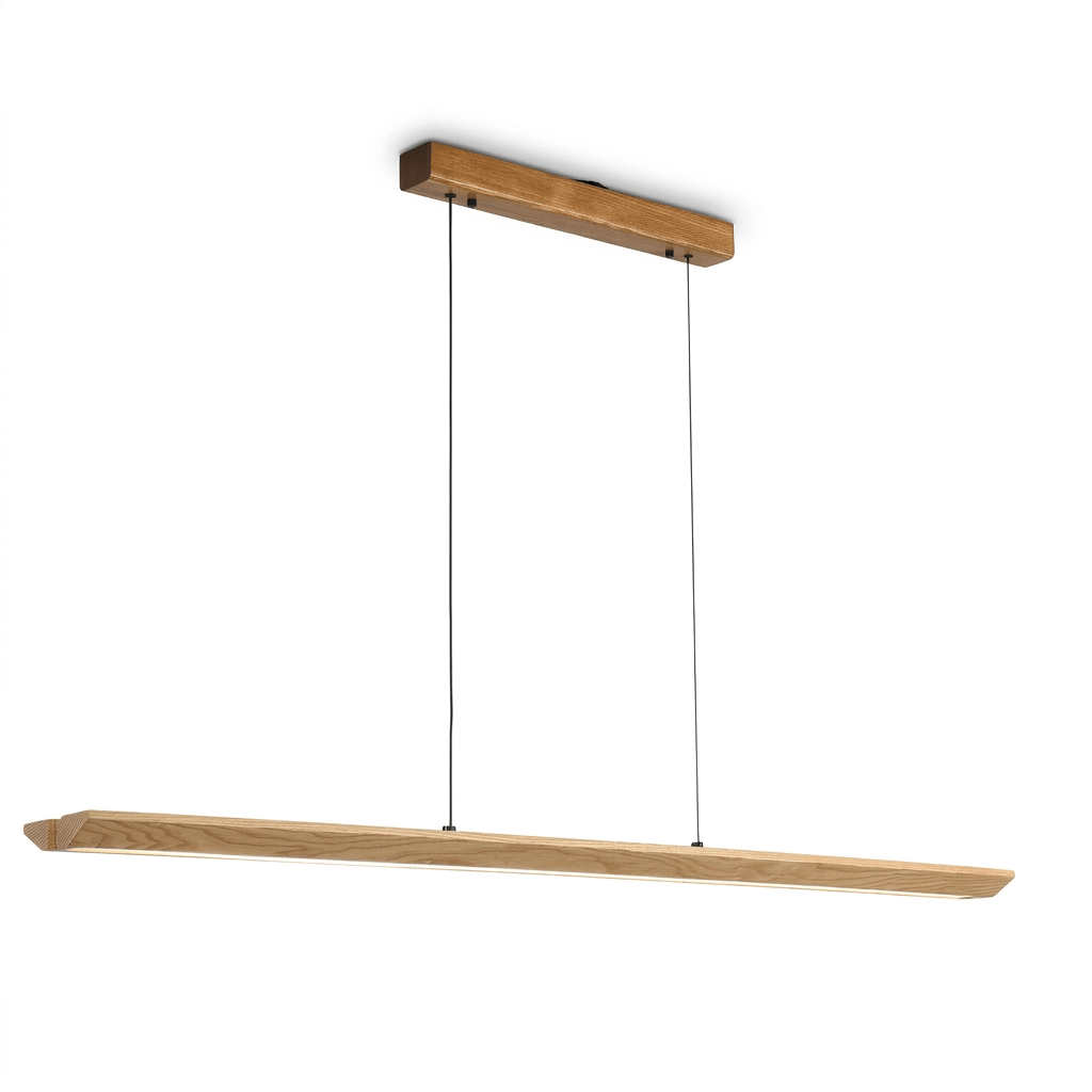 Alderine lineaire hanglamp van walnoothout