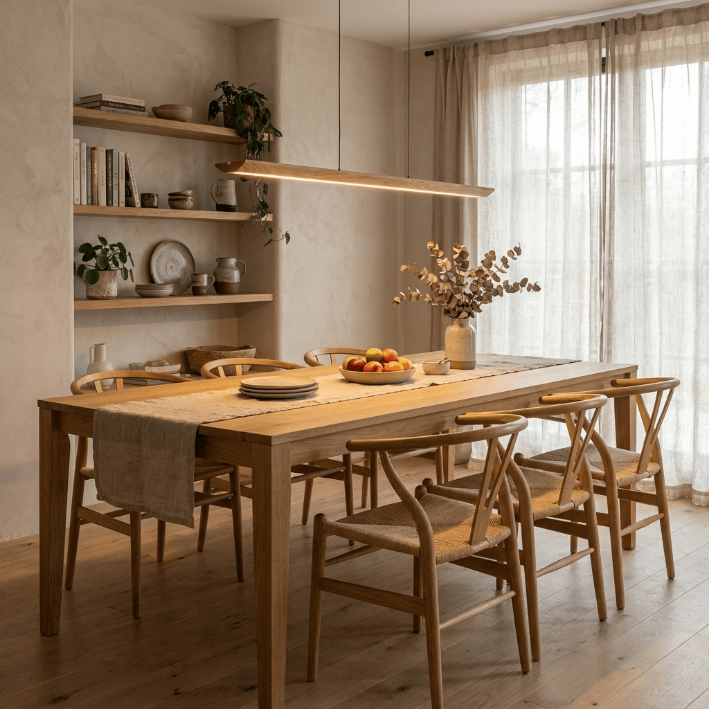 Alderine lineaire hanglamp van walnoothout