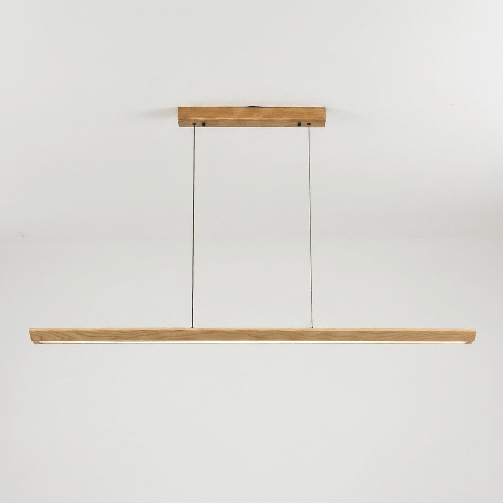 Alderine lineaire hanglamp van walnoothout