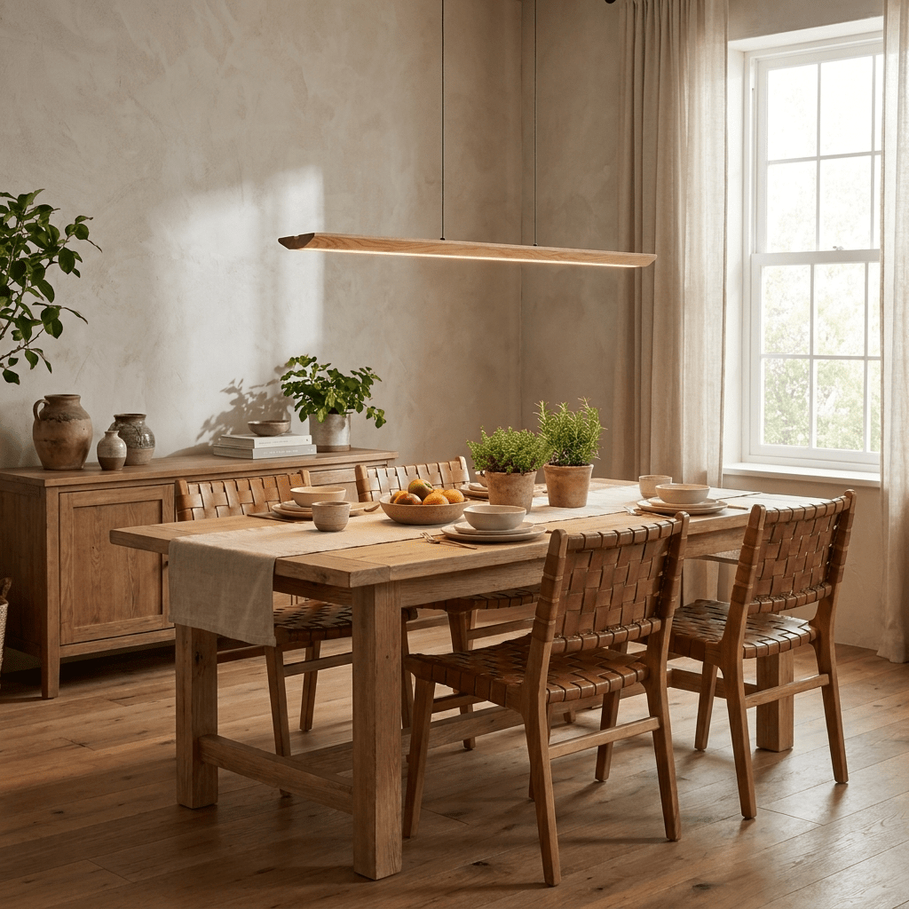 Alderine lineaire hanglamp van walnoothout