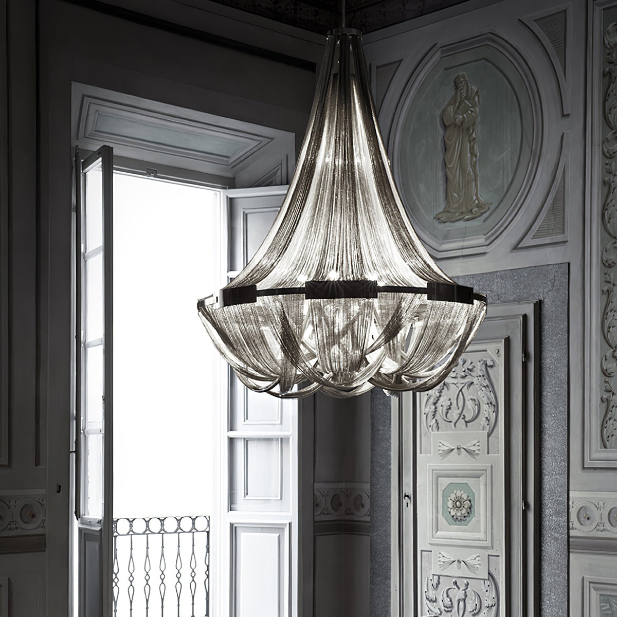 Zylen kroonluchter met aluminium ketting