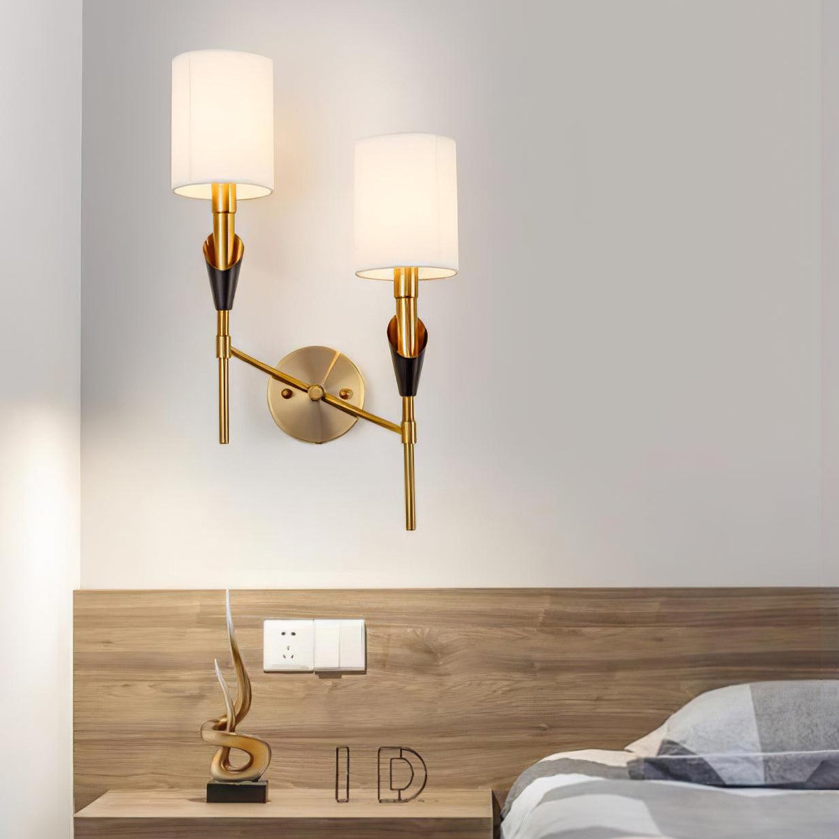 Eurzorira wandlamp met stoffen kap