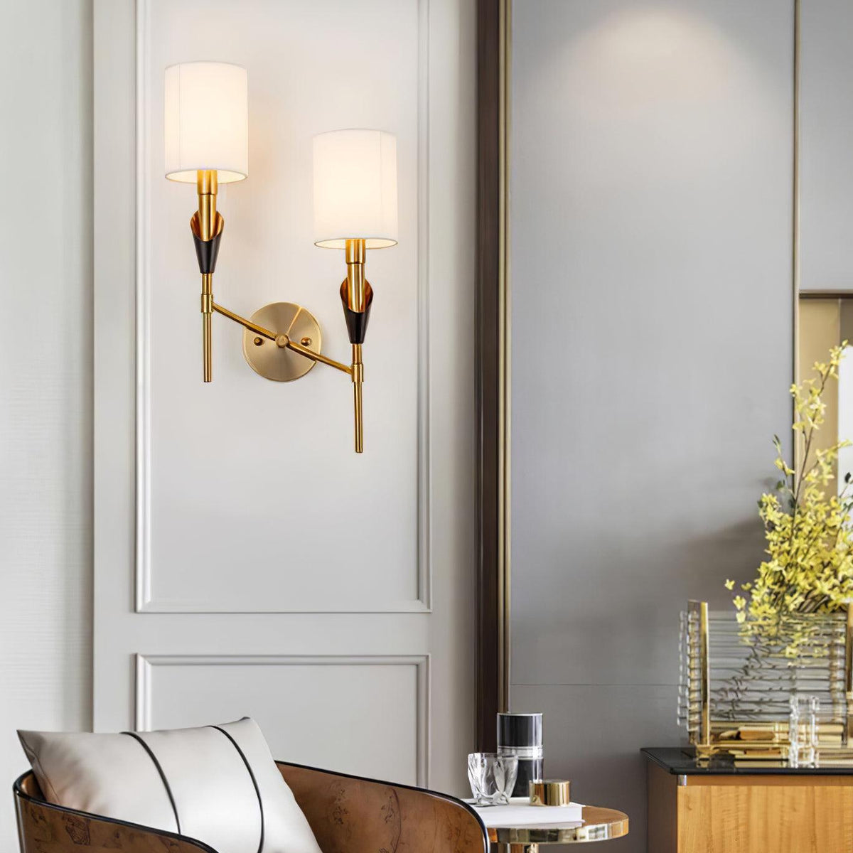 Eurzorira wandlamp met stoffen kap