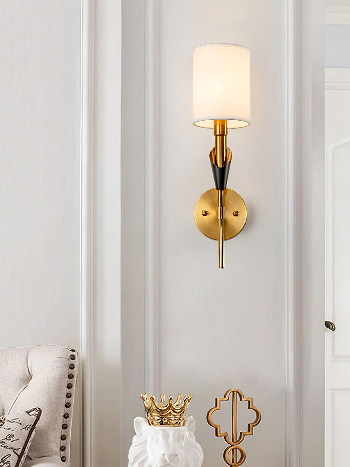 Eurzorira wandlamp met stoffen kap