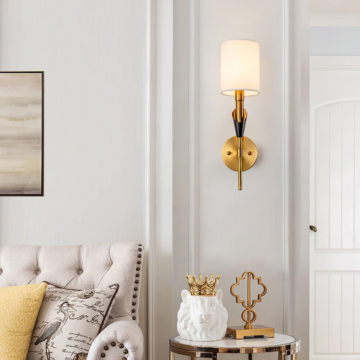 Eurzorira wandlamp met stoffen kap