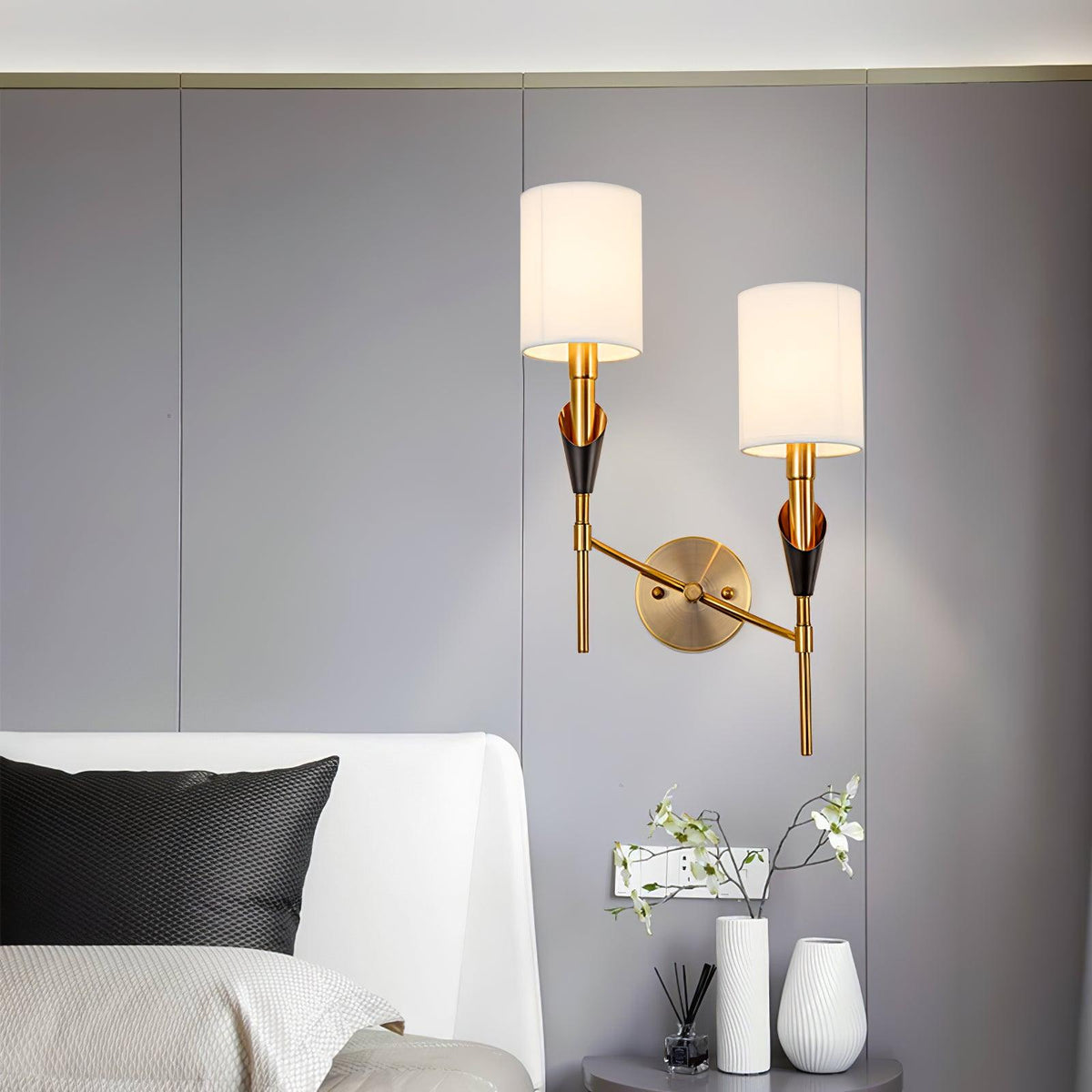 Eurzorira wandlamp met stoffen kap