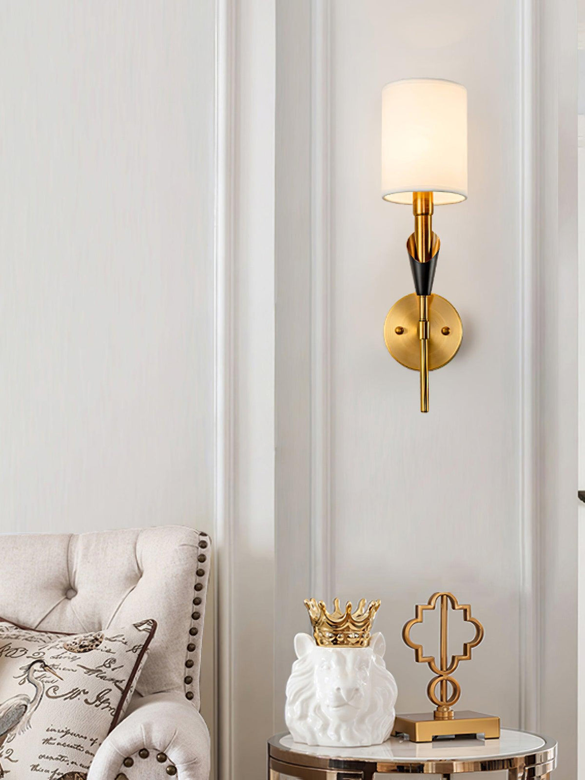 Eurzorira wandlamp met stoffen kap