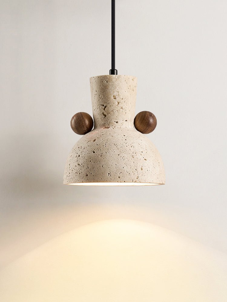 Tavaro kiezelvormige hanglamp Walnootkleur