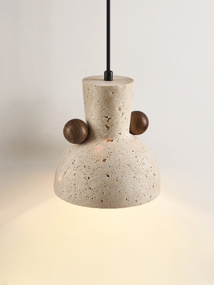 Tavaro kiezelvormige hanglamp Walnootkleur